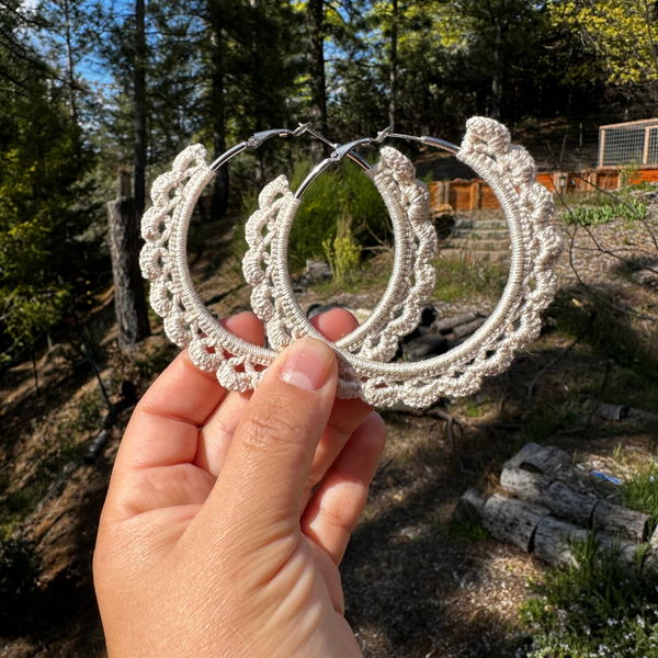 Zenaida Crochet Hoop Earrings - Multiple Colors
