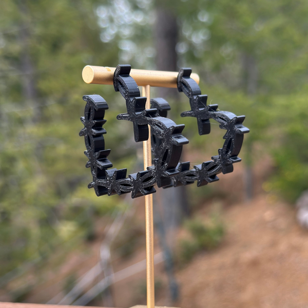 Barbed Heart Hoops (Multiple Colors)