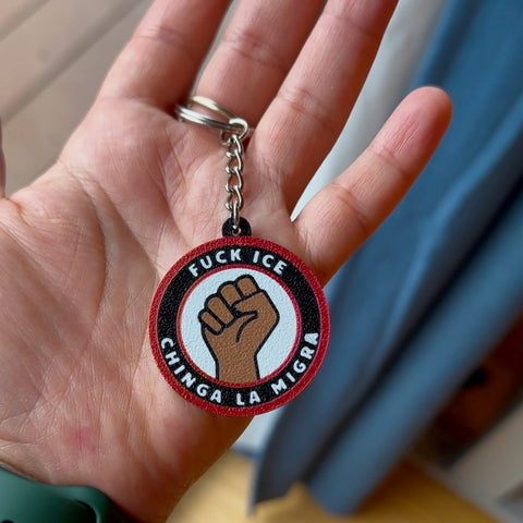 Fuck ICE Keychain - Immigrant Rights Resources - with donation to CHIRLA