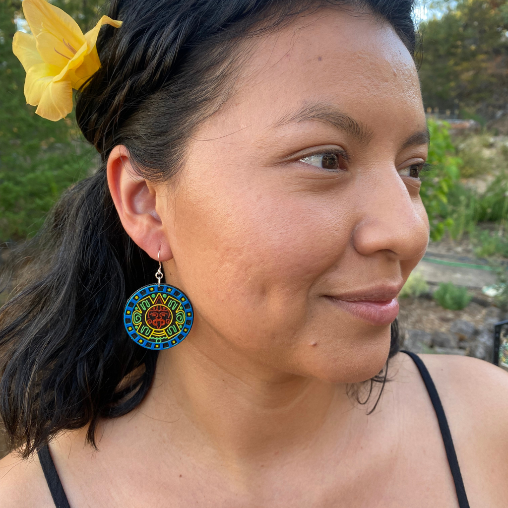 Aztec 2025 calendar earrings