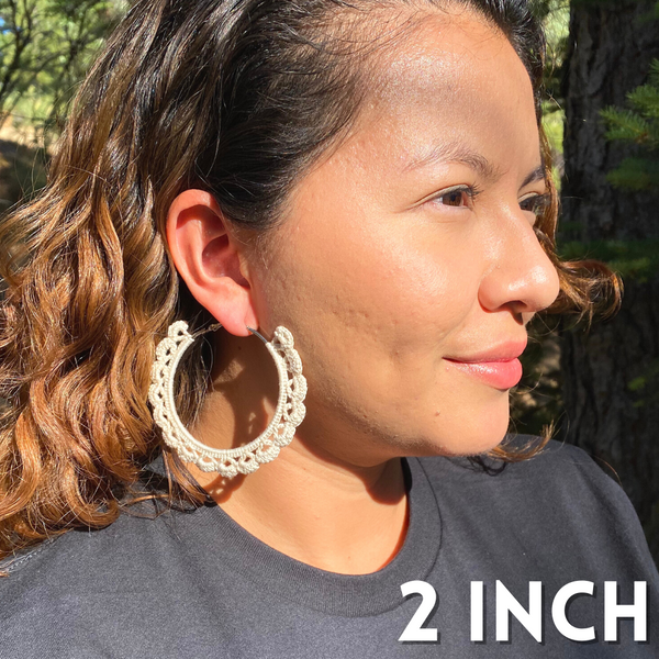 Zenaida Crochet Hoop Earrings - Multiple Colors