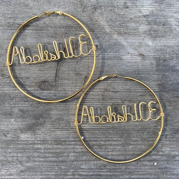 Abolish ICE Hoop Earrings with donation to Border Angeles