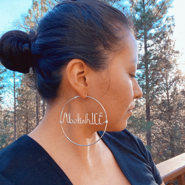 Abolish ICE Hoop Earrings with donation to Border Angeles