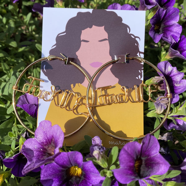 Fuck ICE Hoop Earrings with donation to Border Kindness